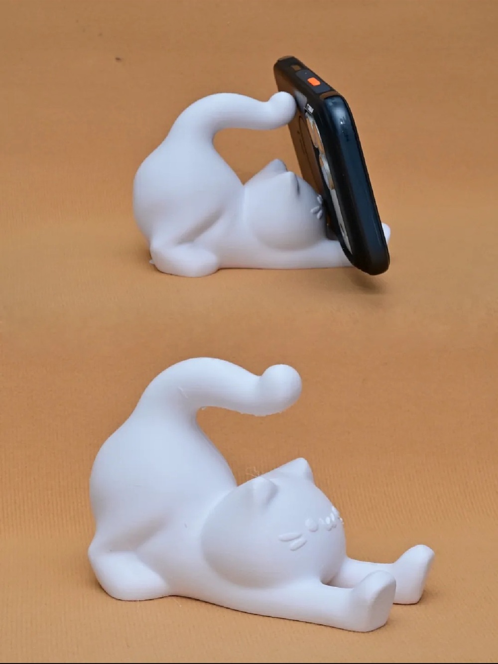 3D Printed Stretching Cat Phone Stand Desk Decor Smartphone Holder